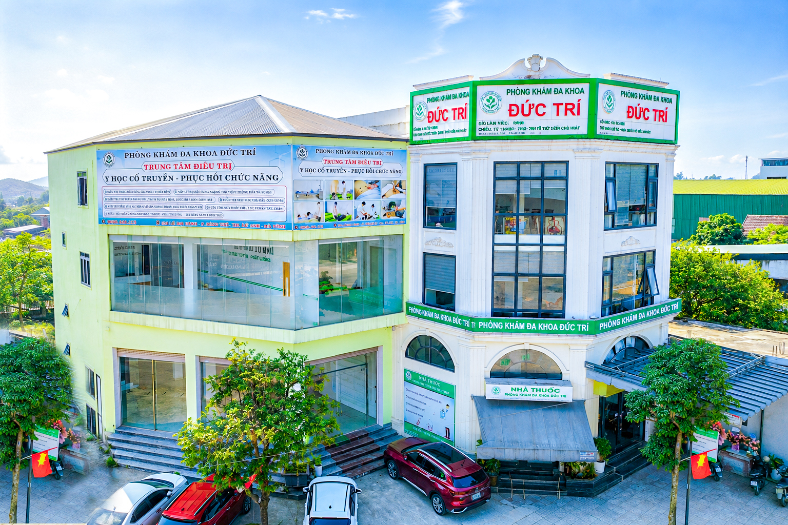 Mặt tiền Phòng khám Đa khoa Đức Trí lúc chạng vạng, Kỳ Anh, Hà Tĩnh
